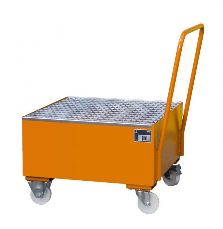 Fahrbare Stahl Auffangwanne S-2004 - ideal für den manuellen Transport